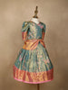 Sky Blue Silk Pavada Sattai Set - Diadem