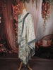 Slate Blue Floral Printed Design Cotton Straight Cut Salwar Suit wit Matching Dupatta
