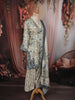 Slate Blue Floral Printed Design Cotton Straight Cut Salwar Suit wit Matching Dupatta