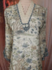 Slate Blue Floral Printed Design Cotton Straight Cut Salwar Suit wit Matching Dupatta