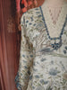 Slate Blue Floral Printed Design Cotton Straight Cut Salwar Suit wit Matching Dupatta