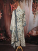 Slate Blue Floral Printed Design Cotton Straight Cut Salwar Suit wit Matching Dupatta