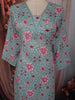 Slate Blue Floral Printed Design Cotton Straight Cut Salwar Suit with Dupatta