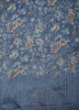 Slate Blue Floral Printed Design Linen Cotton Saree
