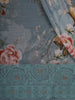 Slate Blue Floral Woven Design Pure Tussar Saree with Thread Embroidered Border