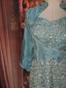 Slate Blue Heavy Sequins and Beads Embroidered Design Tissue Part Wear Palazzo Suit