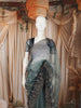Slate Blue Heavy Stone Embellished Design Pure Organza Party Wear Saree with Designer Border