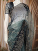 Slate Blue Heavy Stone Embellished Design Pure Organza Party Wear Saree with Designer Border
