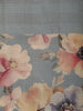 Slate Blue Mini Checked Zari Woven Design Semi Tussar Saree with Floral Border