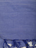 Slate Blue Solid Design Cotton Casual Wear Saree with Kalamkari Blouse