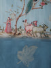 Slate Blue Traditional Printed Design Crepe Silk Saree with Motif Border