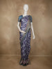 Slate Grey Abstract Printed Des Semi Tussar Saree
