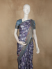 Slate Grey Abstract Printed Des Semi Tussar Saree