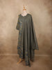 Slate Grey Floral Printed Design Cotton Salwar Suit with Dupatta