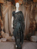 Slate Grey Floral Woven Design Pure Tussar Saree with Sequins Border