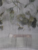 Smoke Grey Floral Printed Design Mixed Cotton Saree