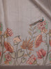 Smokey Grey Solid Woven Design Tussar Saree with Floral Printed Border