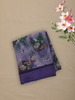 Smoky Lavender Purple Floral Printed Design Chiffon Saree