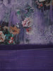 Smoky Lavender Purple Floral Printed Design Chiffon Saree