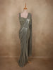 Smoky Green Solid Design Organza Ready to Wear Saree with Designer Blouse