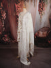 Snow White Floral Sequins and Kartana Beads Embroidered Design Space Silk Palazzo Suit with Matching Dupatta
