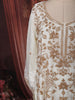 Snow White Floral Sequins and Kartana Beads Embroidered Design Space Silk Palazzo Suit with Matching Dupatta