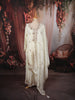 Snow White Floral Sequins and Zari Embroidered Design Space Silk Palazzo Suit with Matching Dupatta