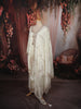 Snow White Floral Sequins and Zari Embroidered Design Space Silk Palazzo Suit with Matching Dupatta