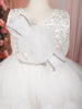 Snow White Heavy Sequins Embroidered Design Ruffled Layered Tulle Net Party Wear Frock