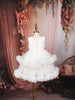 Snow White Heavy Sequins Embroidered Design Ruffled Layered Tulle Net Party Wear Frock