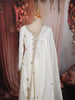 Snow White Paisley Sequins and Kartana Beads Embroidered Design Space Silk Palazzo Suit with Matching Dupatta