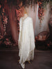 Snow White Paisley Sequins and Kartana Beads Embroidered Design Space Silk Palazzo Suit with Matching Dupatta