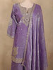 Soft Amethyst Lavender Purple Beads and Mirror Embroidered Design Organza Sharara Suit With Dupatta