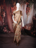 Soft Antique Beige Floral Printed Design Tussar Saree