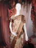 Soft Antique Beige Floral Printed Design Tussar Saree