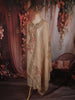 Soft Antique Beige Gold Floral Sequins and Beads  Embroidered Design Tissue Silk Palazzo Suit with Dupatta