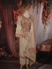 Soft Antique Beige Gold Floral Sequins and Beads  Embroidered Design Tissue Silk Palazzo Suit with Dupatta