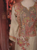 Soft Antique Beige Gold Floral Sequins and Beads  Embroidered Design Tissue Silk Palazzo Suit with Dupatta