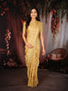 Soft Antique Champagne Gold Floral Zari Woven Design Pure Banarasi Saree with Scalloped Zari Border