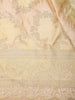Soft Antique Champagne Gold Floral Zari Woven Design Pure Banarasi Saree with Scalloped Zari Border