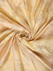 Soft Antique Champagne Gold Floral Zari Woven Design Pure Banarasi Saree with Scalloped Zari Border
