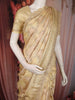 Soft Antique Champagne Gold Floral Zari Woven Design Pure Banarasi Saree with Scalloped Zari Border