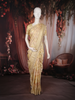 Soft Antique Champagne Gold Floral Zari Woven Design Pure Banarasi Saree with Scalloped Zari Border