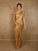 Soft Antique Gold Floral Zari Woven Design Tissue Designer Saree with Sequins Border