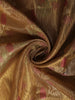 Soft Antique Gold Floral Zari Woven Design Tissue Designer Saree with Sequins Border