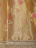 Soft Antique Gold Floral Zari Woven Design Tissue Designer Saree with Sequins Border