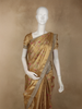 Soft Antique Gold Floral Zari Woven Design Tissue Designer Saree with Sequins Border