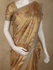 Soft Antique Gold Floral Zari Woven Design Tissue Designer Saree with Sequins Border