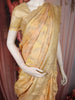 Soft Antique Golden Yellow Floral Zari Woven Design Pure Banarasi Saree with Scalloped Zari Border