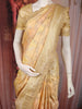 Soft Antique Golden Yellow Floral Zari Woven Design Pure Banarasi Saree with Scalloped Zari Border